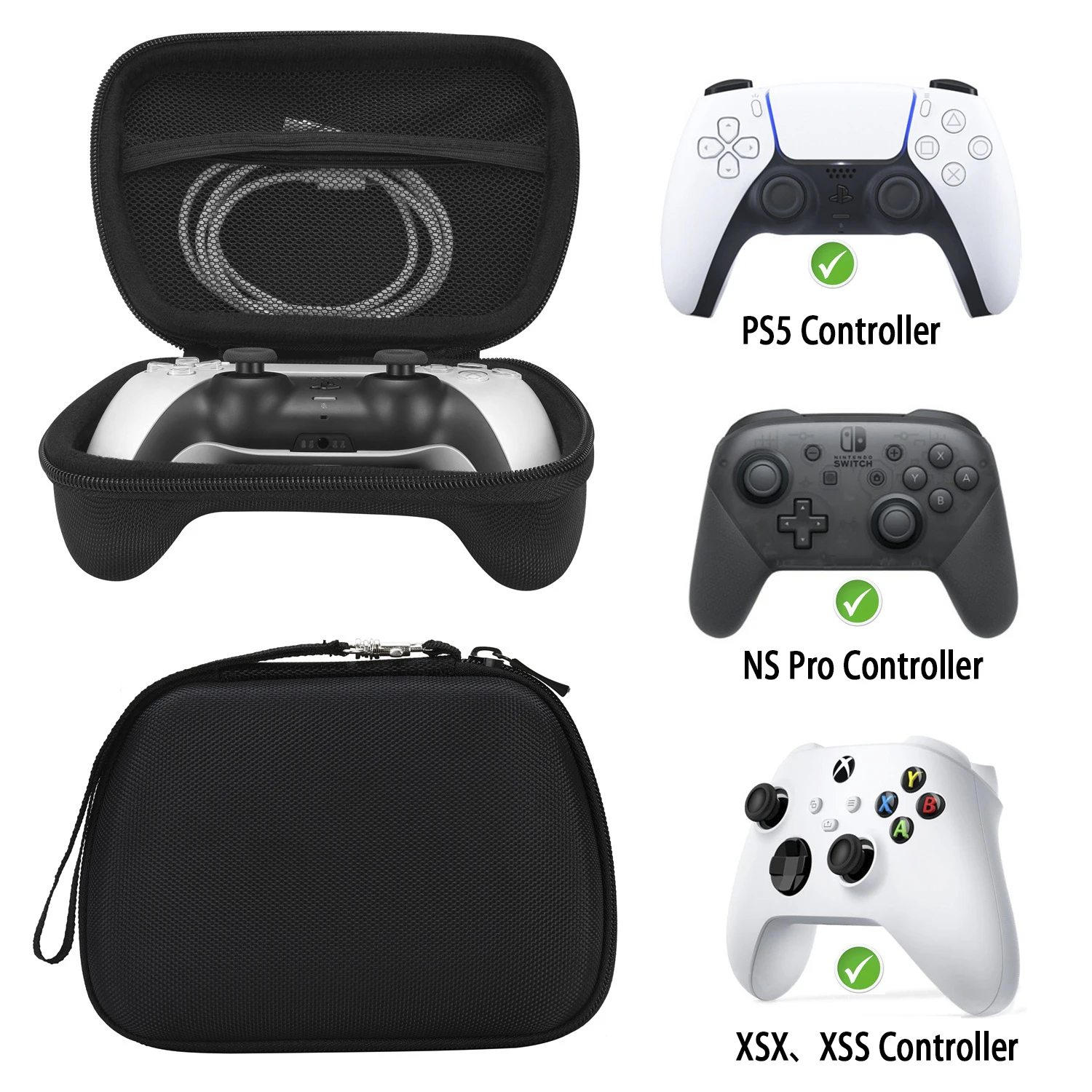 YSL-5563 Bolso de almacenamiento portátil a prueba de golpes para controladores PS5, NS Pro y Xbox Series X/S: hecho de tela Oxford EVA y 1680D