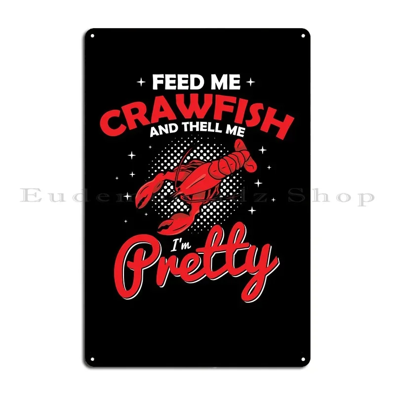 Crawfish Seafood Lobster Metal Signs Pub Mural Wall Decor Garage Designing Club Tin Sign Poster