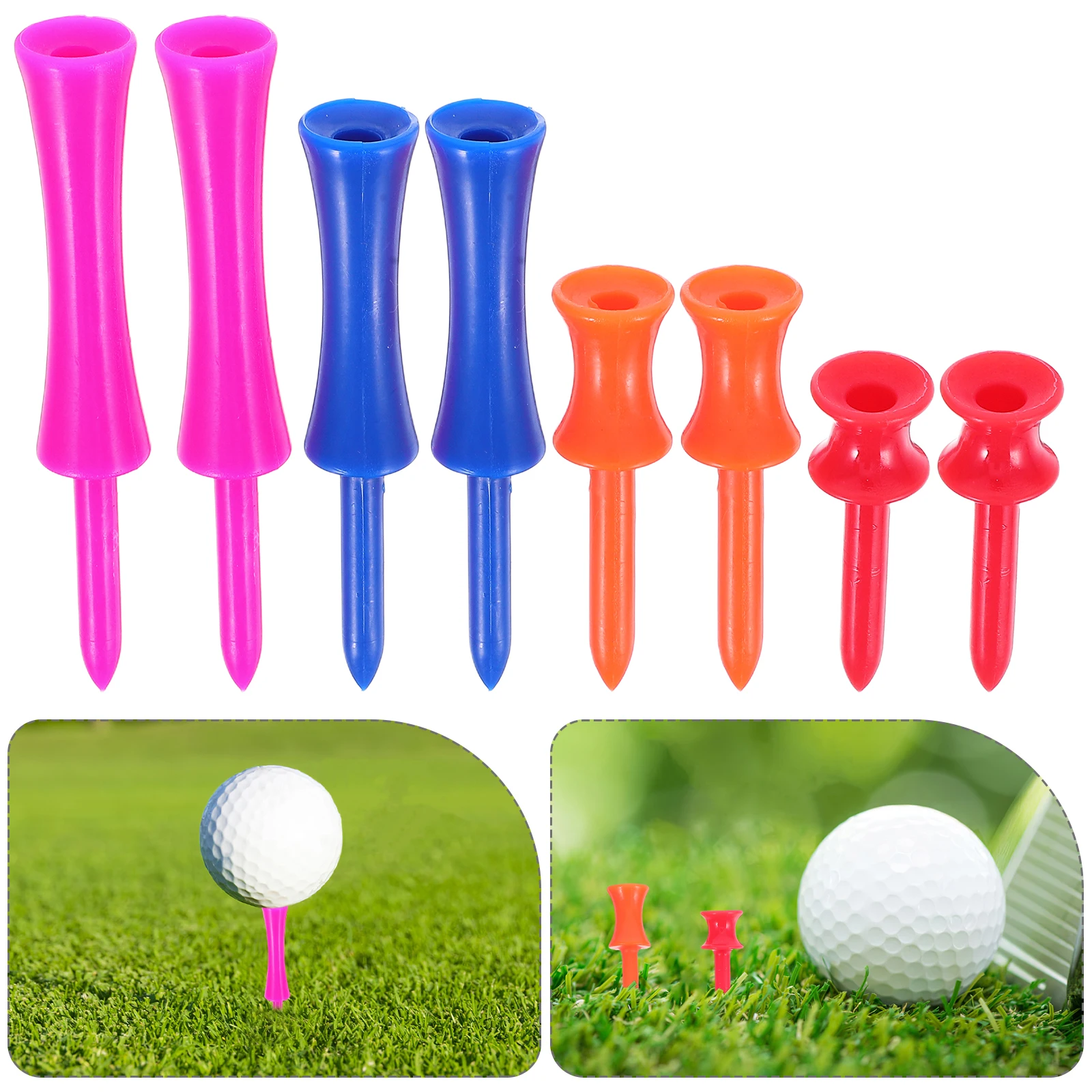 

40pcs 4 Sizes Plastic Step Golf Accessories Colorful Light Strong Durable Training Tools For Golfers Castle Tees Set