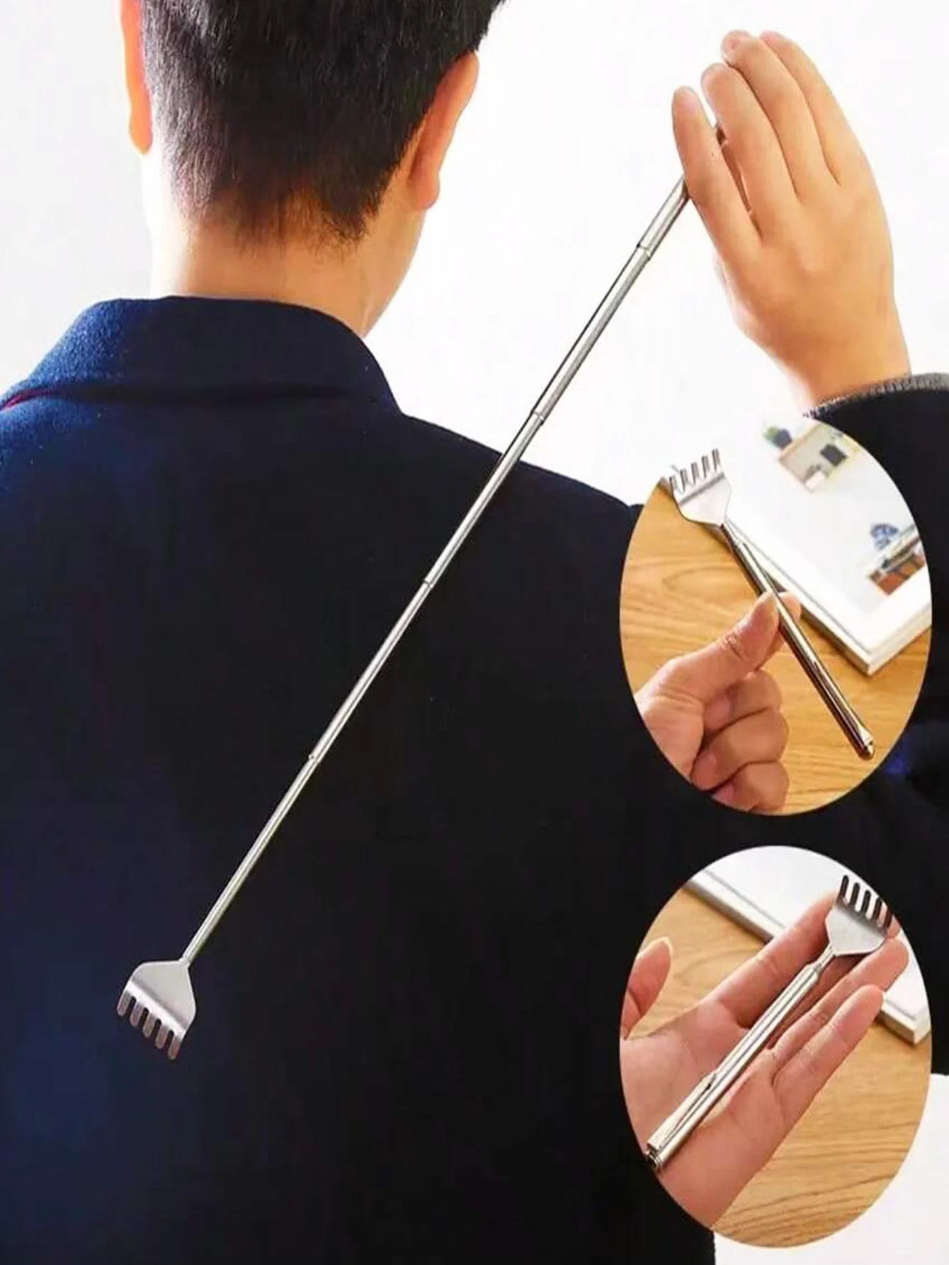 

1PC Retractable Back Scratcher, Stainless Steel Retractable Anti-Itch Claw, Massage Tool For The Elderly Father's Day Gift(Rand