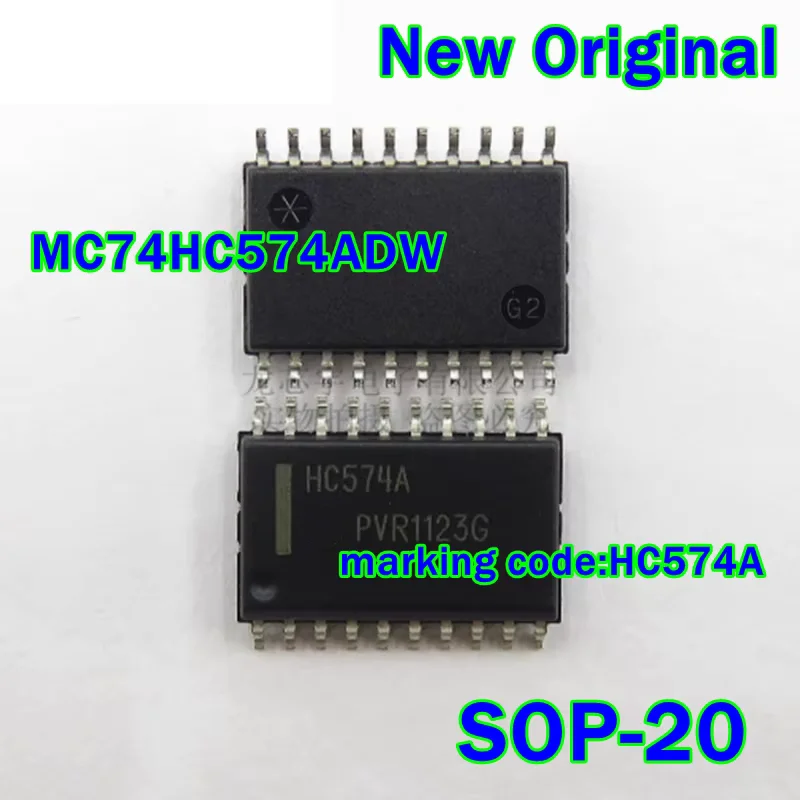

MC74HC574ADW MC74HC574ADWR2 MC74HC574ADWR2G New Original SOP-20 marking code:HC574A Octal 3-State Noninverting D Flip-Flop