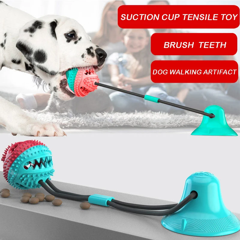 Dog Toys Large Dog Ball Toys Suction Cup Ropes Interactive Leaking Slow Feeder Chew Toy Toothing Clean Golden Retriever