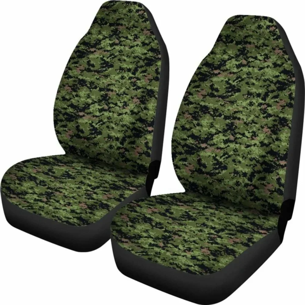 Army Green Digital Camouflage Car Seat Covers,Pack of 2 Universal Front Seat Protective Cover