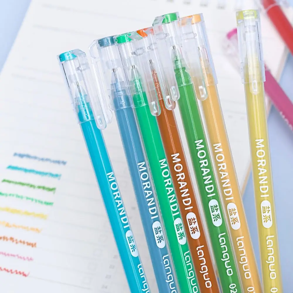 مجموعة أقلام حبر هلامية متعددة الألوان موراندي ، بطانة علامات عتيقة ، قلم حبر جاف كاواي ، أدوات مكتبية للمدرسة والمكتب ، رمادي ، جديد
