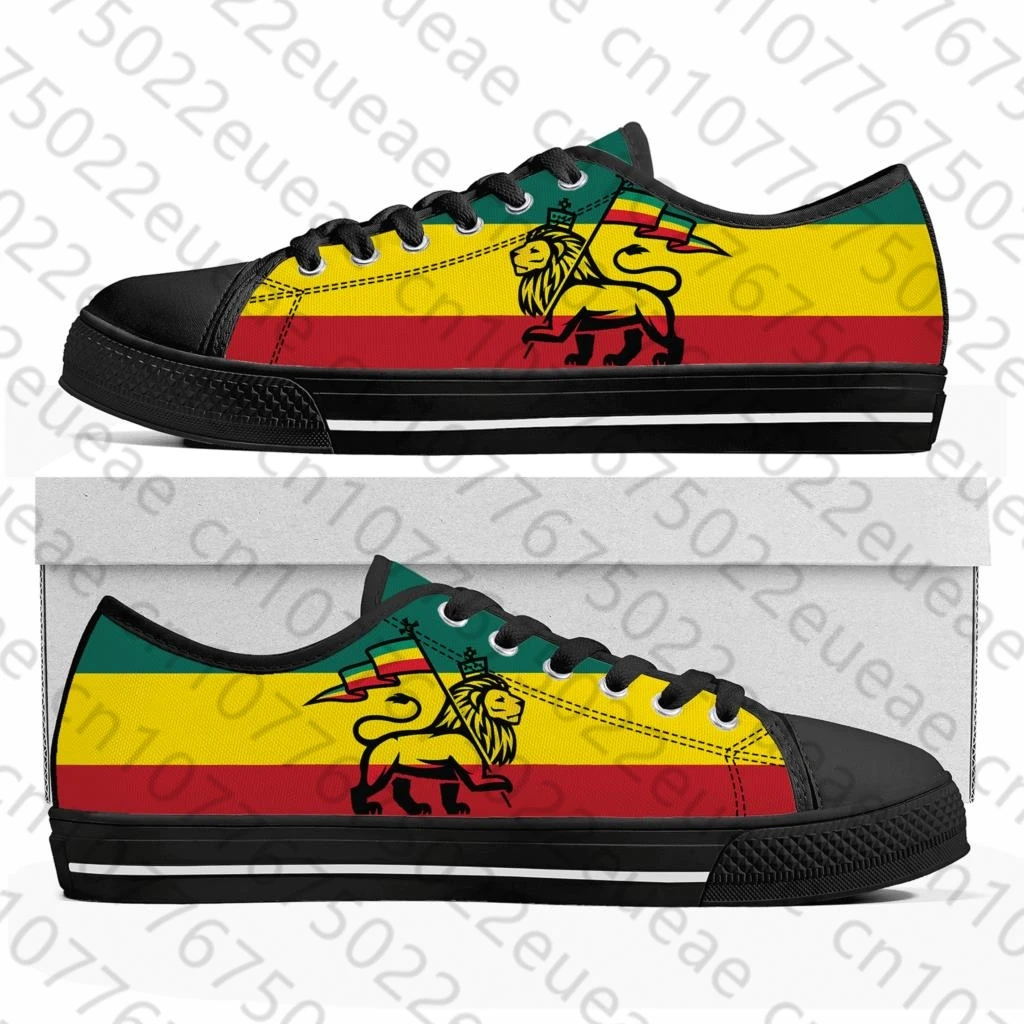 Reggae Rastafari Rasta Rastafari Lion Of Judá zapatillas bajas para hombres y mujeres, zapatillas de lona para adolescentes, zapatos casuales personalizados