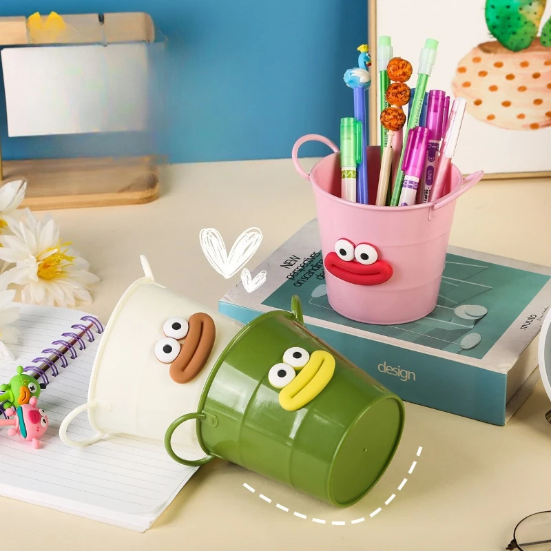 Plastic Funny Amphora Bucket Pen Holder Large Capacity Student Desktop Office Makeup Storage Study Desk Ornament