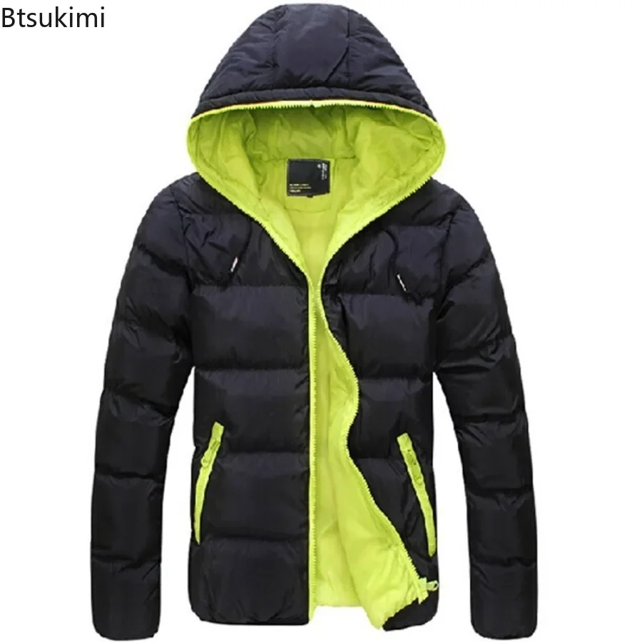 2024 Men's Warm Hooded Coats for Winter Thermal Jackets Men Outdoor Windbreaker Windproof Outwears Casual Jacket Men Clothing