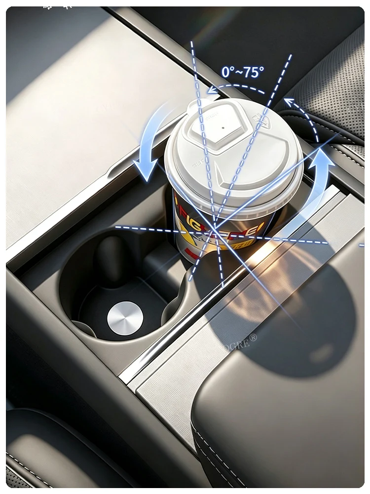 Für Tesla Model Y Juniper Model YL Getränkehalter-Einsatz Mittelkonsolen-Organizer Silikon-Getränkehalter für neue 3-Bildschirm-Abdeckung – Detail 3