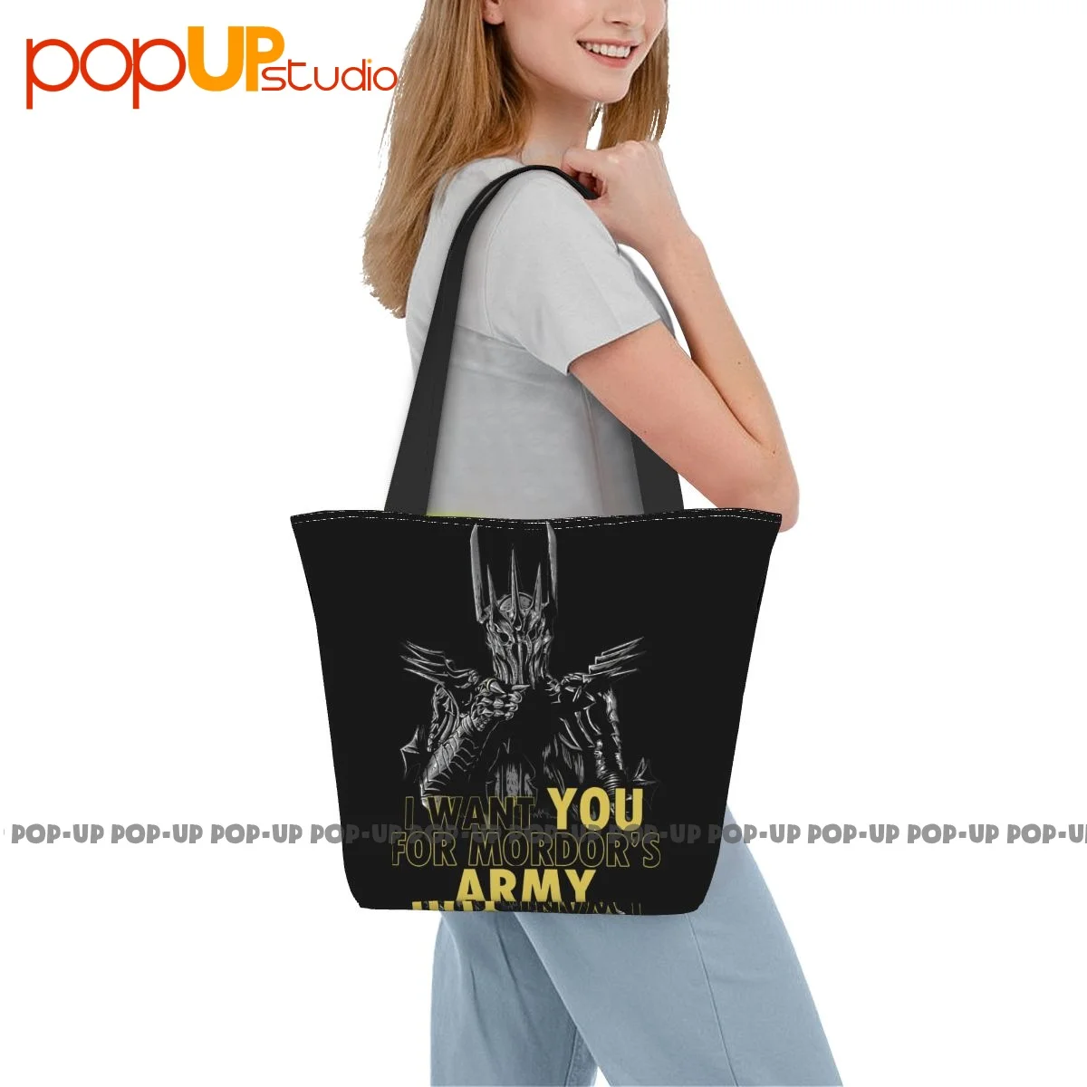 Mordor S Army Sauron Ring Dark Lord Uncle Sam Parody Movie Handbags Portable Shopping Bag Crossbody Bag