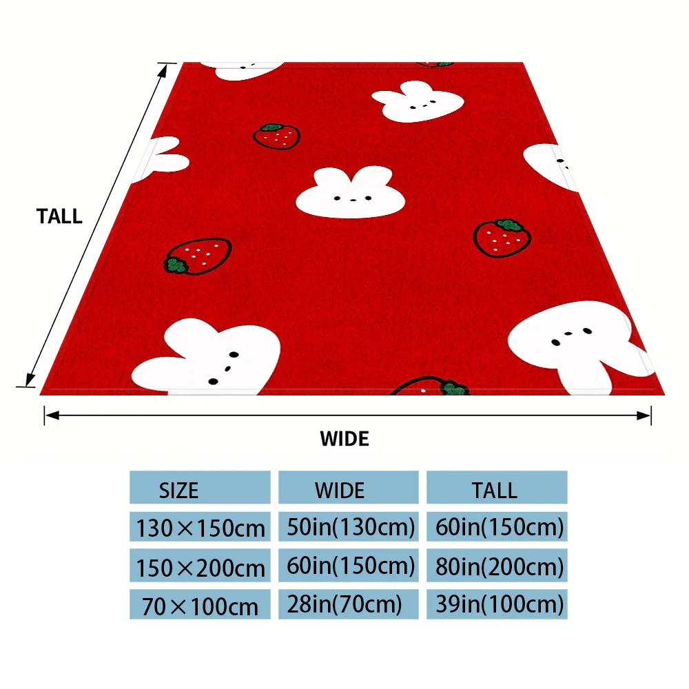Berry Bunny Nap Blanket,Flannel Blanket,Suitable For Sofas,Beds,Cars,Rooms,Offices,Camping,Exquisite Gift Blankets