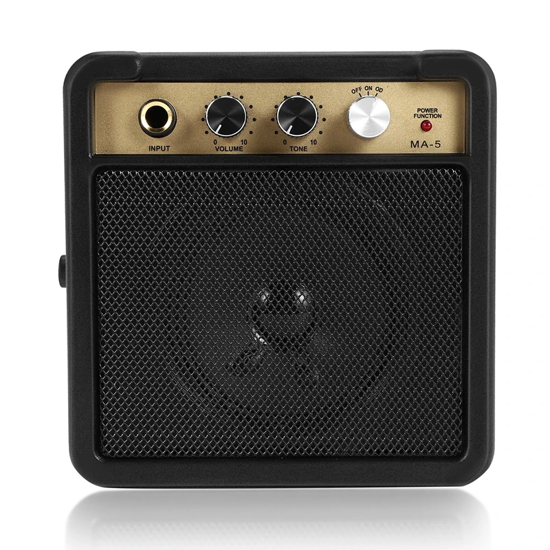 

Mini Guitar Amplifier Amp Speaker 5W With 6.35Mm Input 1/4 Inch Headphone Output Supports Volume Tone Adjustment