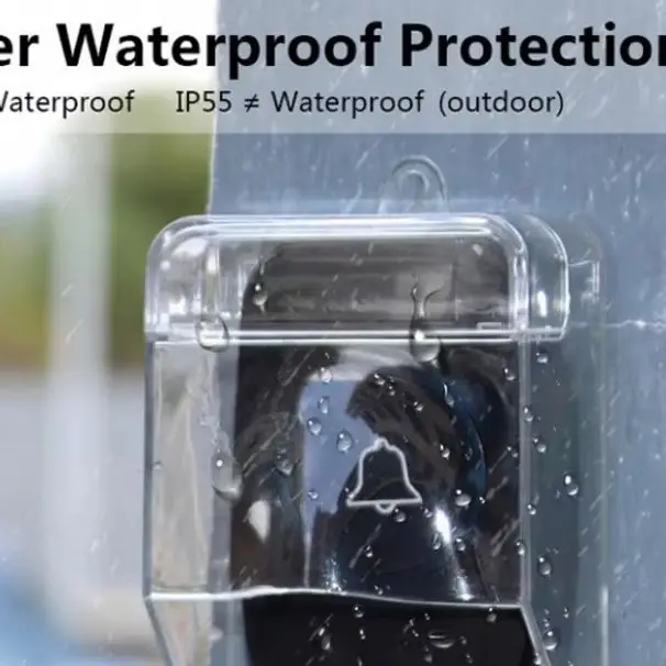 Waterproof Rain Protection Box for Wireless Doorbell – Transparent Outdoor Cover, Splash Proof Cap for Doorbell Button