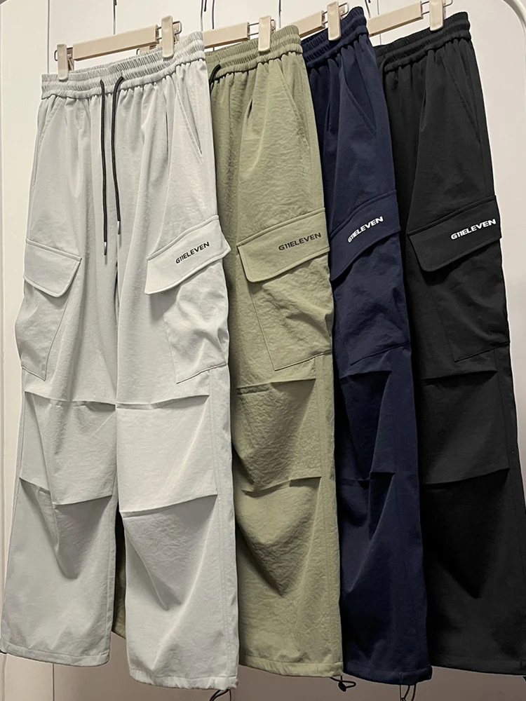 

Мужские спортивные брюки для походов и альпинизма из ледяного шелка: свободный крой, быстросохнущие, прямые штанины