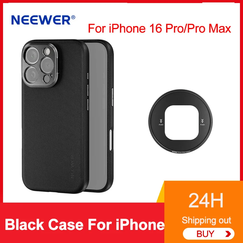 NEEWER PA083/PA084 Black Case For iPhone 16 Pro/Pro Max with 17mm Thread Lens Mounts Quick Release 67mm Filter Adapter PhoneCase