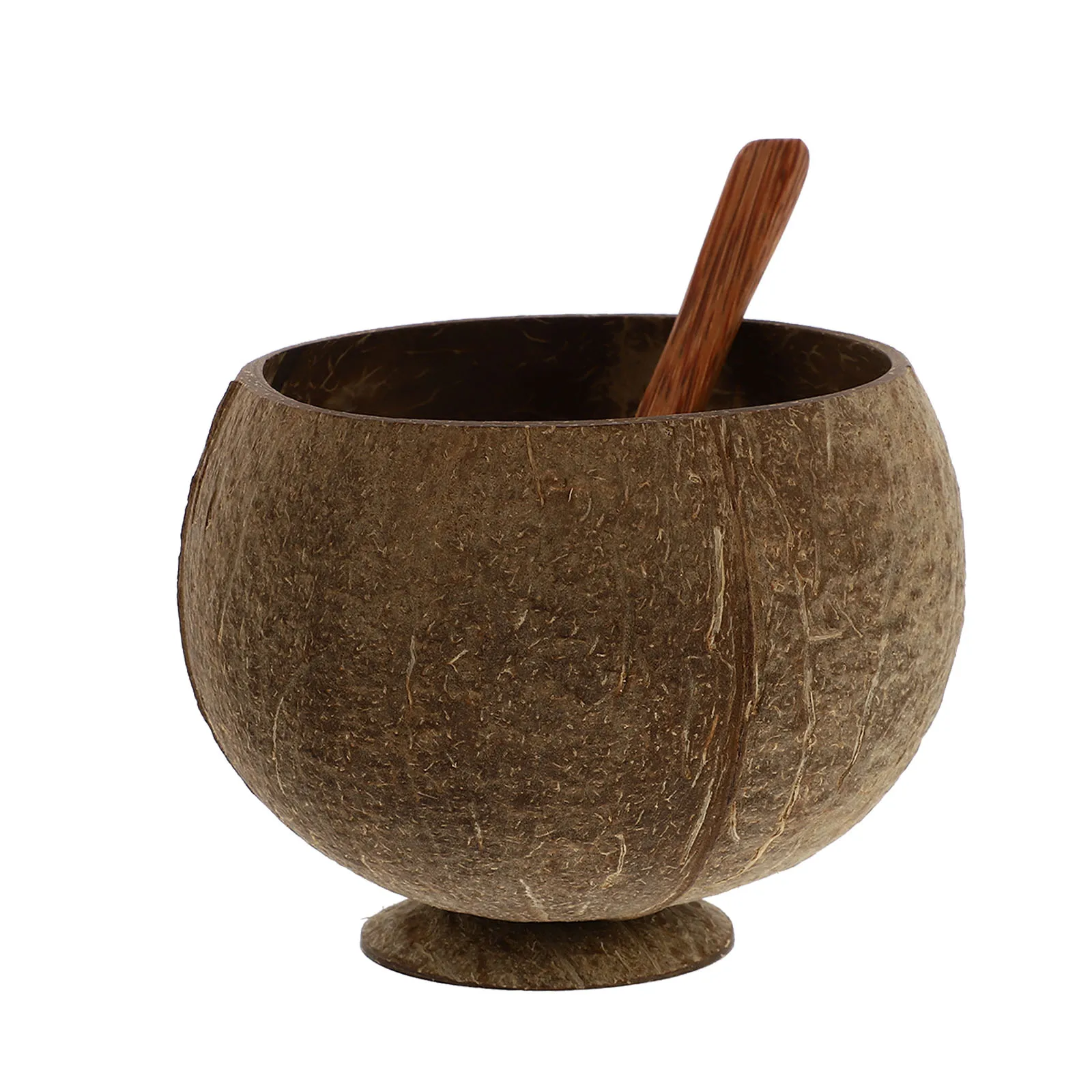 Kokosnussschalenbecher, Aufbewahrungsschüssel, Lebensmittelbehälter, Löffel, Kokosnusshalter mit Löffel im Lieferumfang enthalten, stabile Basis für Küchenbar