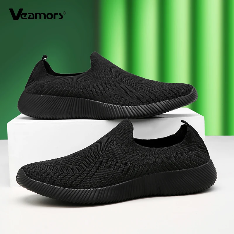 

Женские легкие вязаные туфли VEAMORS: дышащие сетчатые слипоны-лоферы для прогулок и путешествий