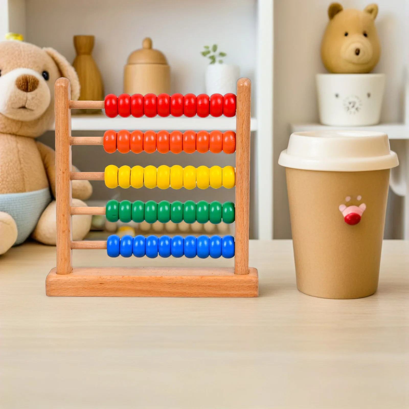 1 шт., детские деревянные счеты, инструмент для обучения математике, счетные бусины, обучающие арифметические детские развивающие обучающие счеты