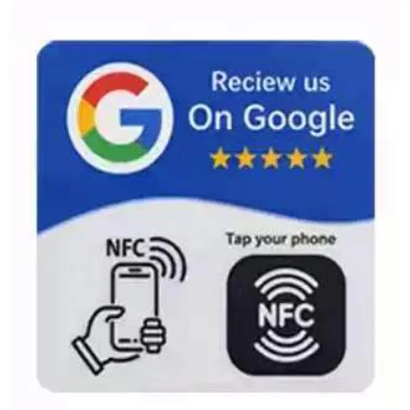 @#10Pcs Google Sign Board Card NFC Code Tap Business Desktop Sticker Google Card Social Media RFID Card NFC Google Review Card