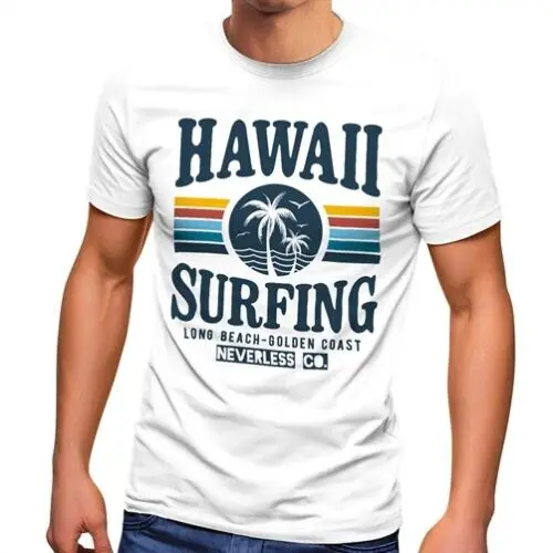 Herren T-Shirt Hawaii Surfing Sommer Strand Palme Print Fashion Streetstyle