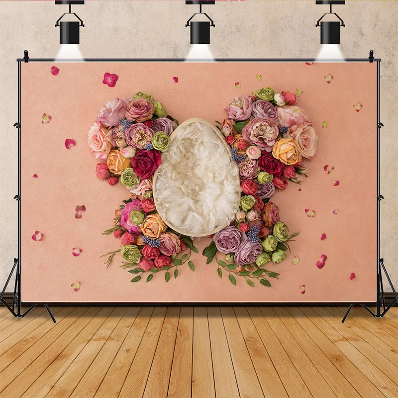 

Newborn Baby Floral Photography Backdrop Swing Birthday Basket Stars Heartwarming Bird Nest Photo Studio Background Props BN-07