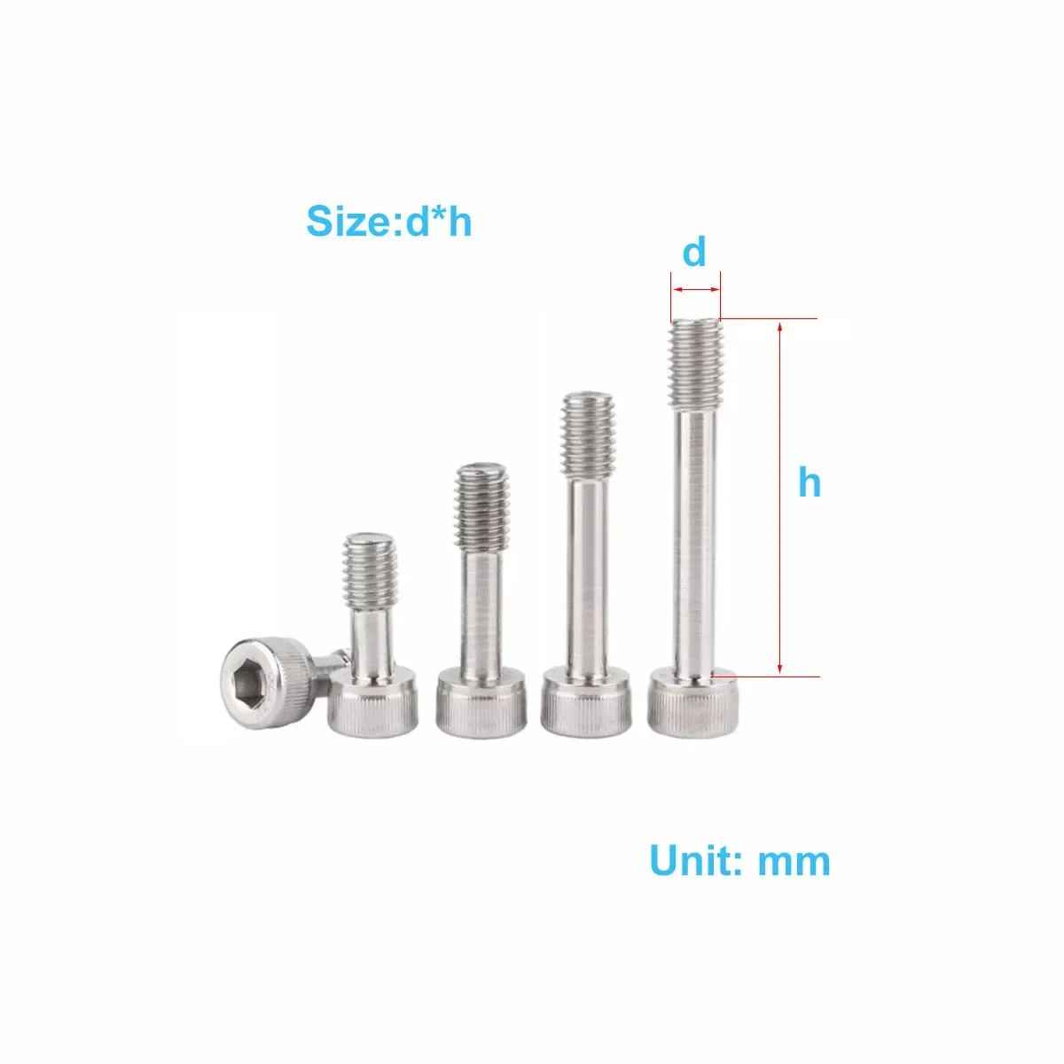 Aço inoxidável Hexagonal Short Head Anti Falling Screw, Parafuso não afrouxamento, 304, M3M4M5M6M8M10