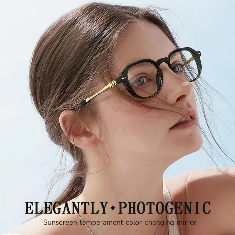 

BEAU FIVE Anti-Blue Light Fashion Glasses Transparent Round Frame UV Protection Computer Eyewear for Women Men F104