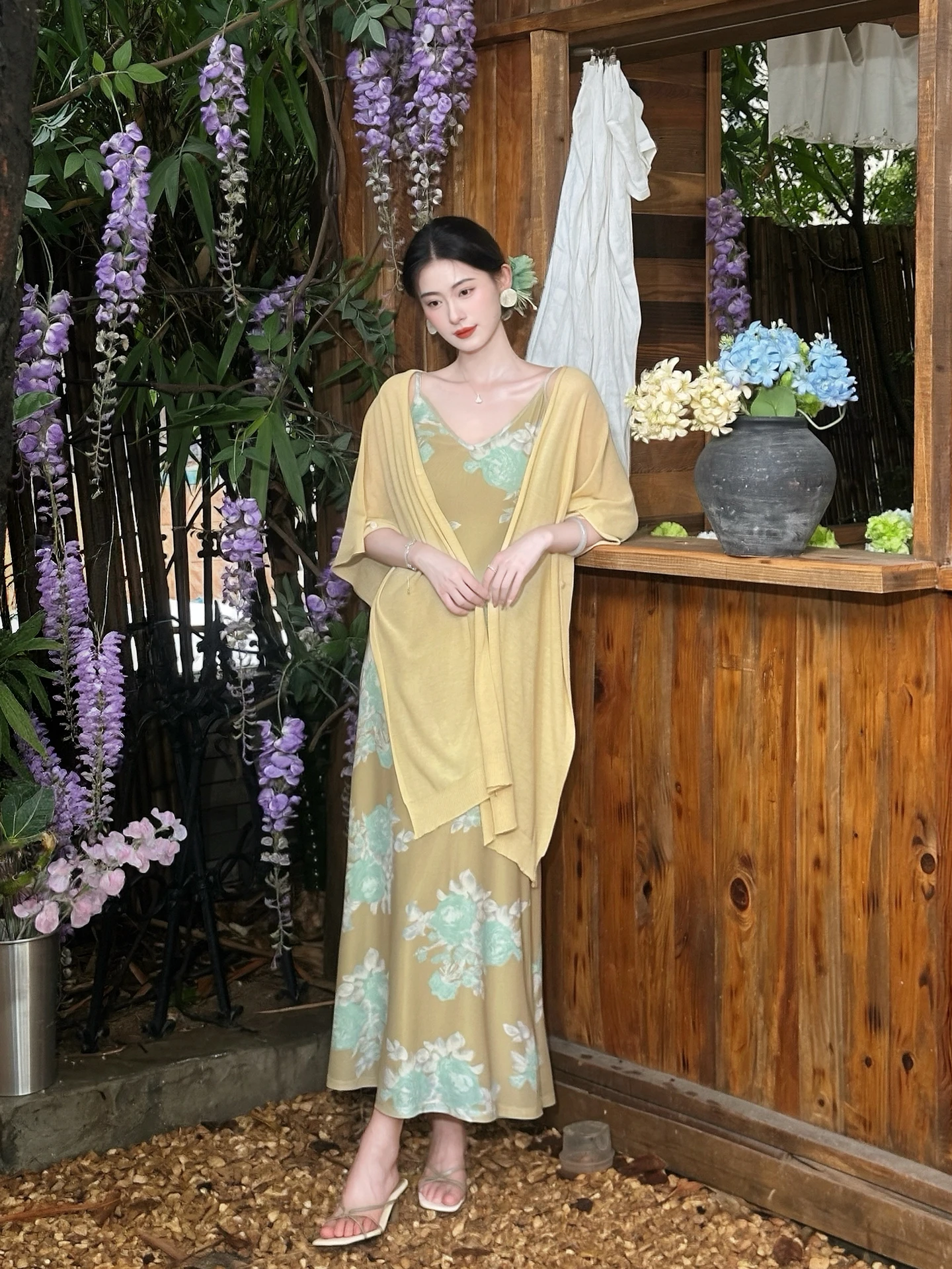 Lightweight Yellow Knitted Shawl Women's Summer Sun Protection Outerwear Zhishi New Chinese Style Summer Fashion Accessory
