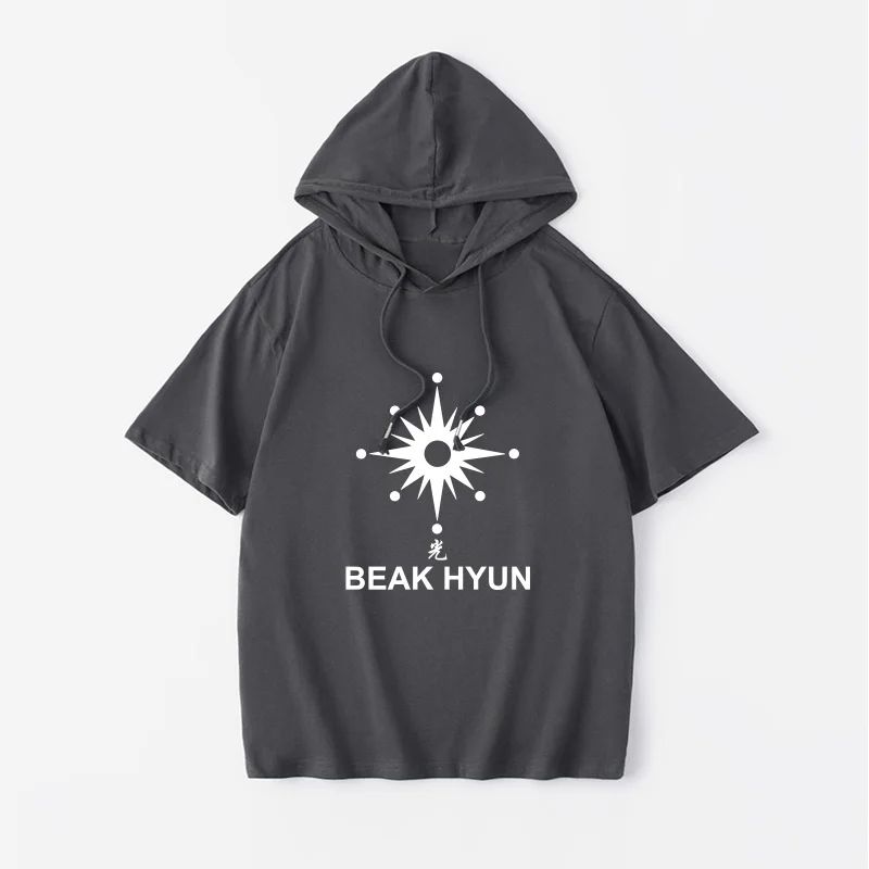 

Футболка с капюшоном Baekhyun Concert Tour, женская хлопковая футболка с милым принтом, летний топ