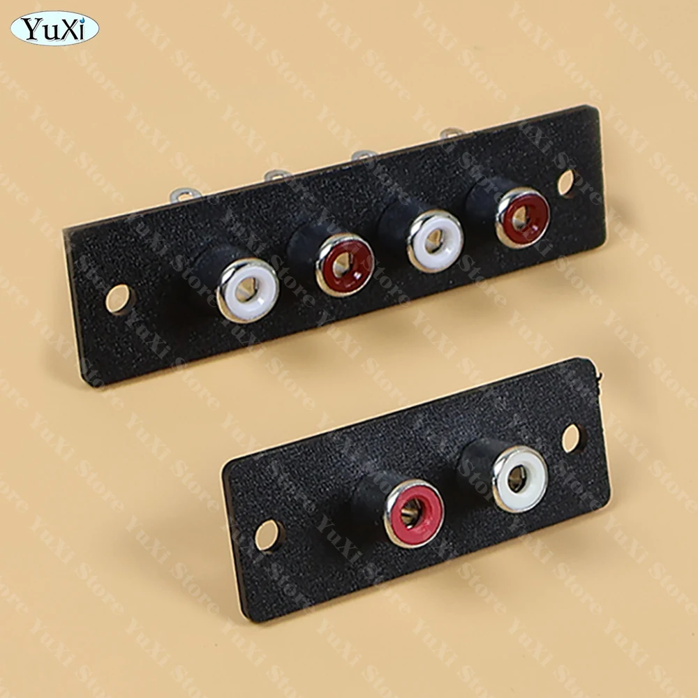 1-12Pcs 2 Way 4 Way RCA Female Jack Terminal Wall Panel Plate Input Phono Chassis Socket Mount AV Audio Adapter view 4
