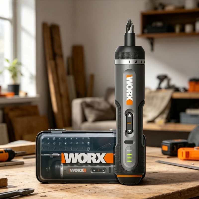 Worx 4V Electrical Screwdriver Set WX242 Smart Cordless Electric Screwdrivers Rechargeable Handle 30 Bit Sets Tools Home Repair