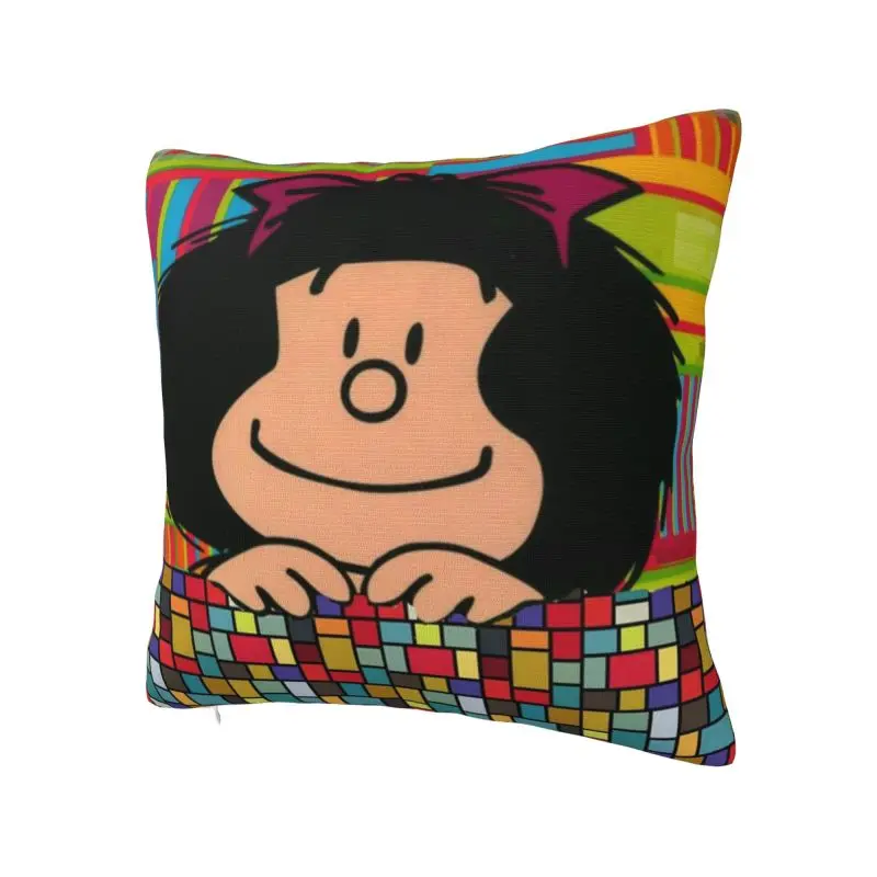 Cartoom Manga Mafalda Cushion Cover 50x50 cm Polyester Soft Throw Pillow Case For Sofa Car Seat Decoration Bedding Pillowslip