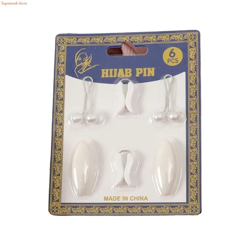 Q5WE Headscarf Pearls Clip Suit Scarf Clip Artificial Pearls Brooch Pin Shirt Clip for Various Occasion
