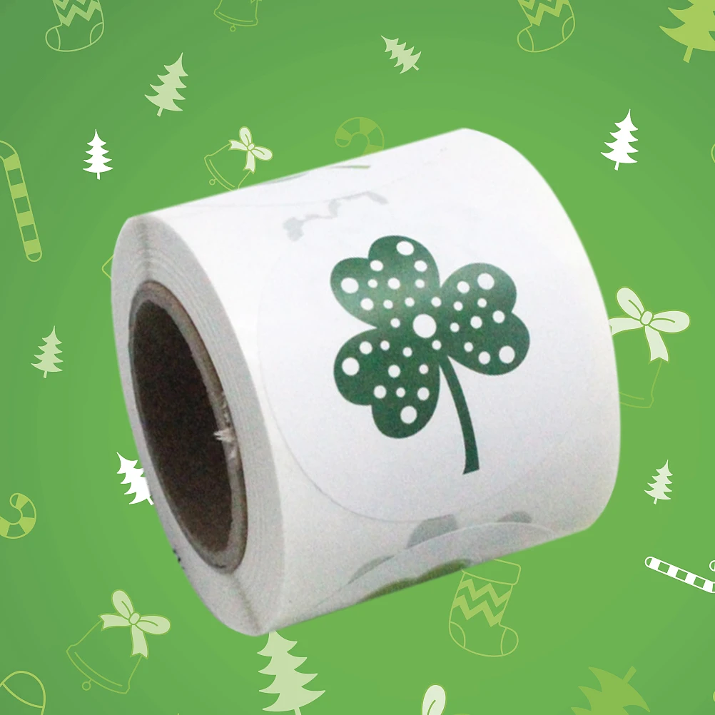

500 Pcs Clover Stickers Shamrock Seal Sealing Strips Paddy Day Name Patricks Label Festival