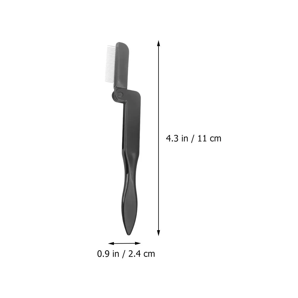 6 個の折りたたみまつげコームステンレス鋼眉毛コーム人間工学に基づいたハンドルまつげグルーミングと眉毛の定義化粧ツール用