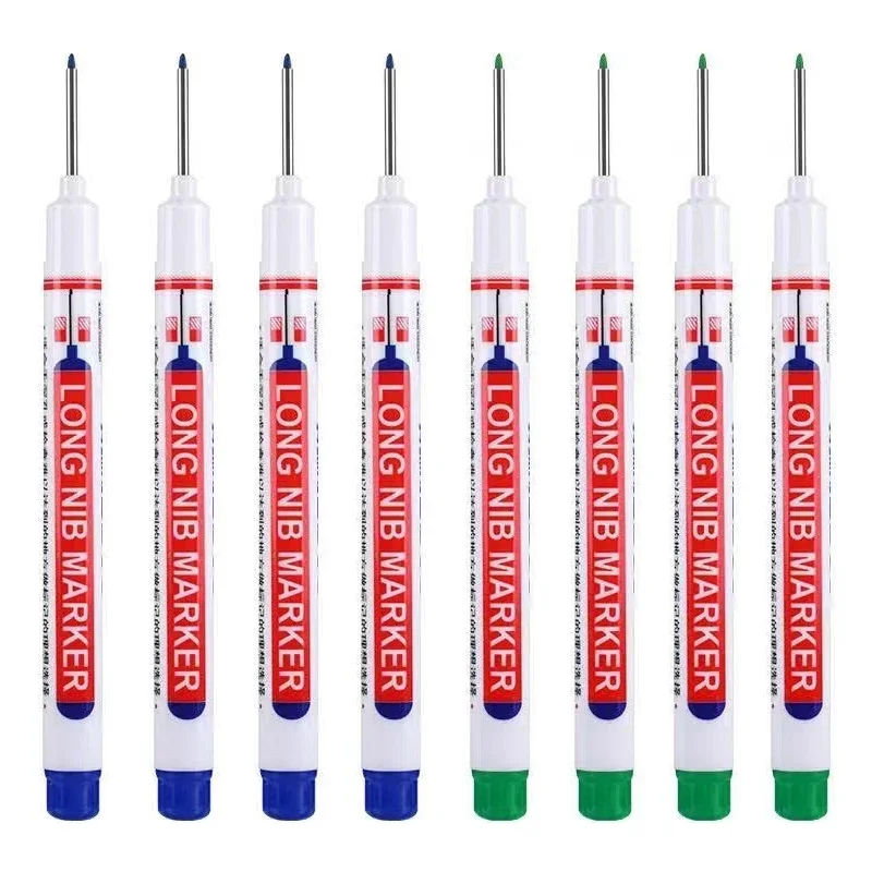 8 Teile/satz 20mm Tiefe Loch Lange Spitze Kopf Marker Für Metall Perforieren Stift Wasserdicht Bad Holzbearbeitung Dekoration Multi-zweck