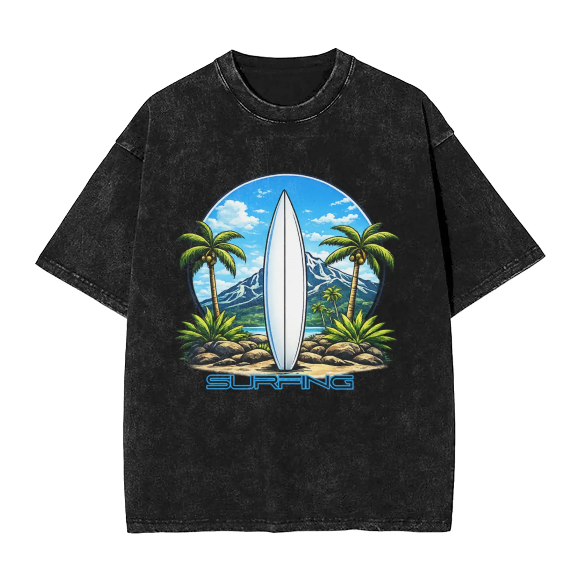 SURFING 09 Classic Stylish A T-Shirt Oversized Short Sleeve Men's Women's Cotton Tees Tops