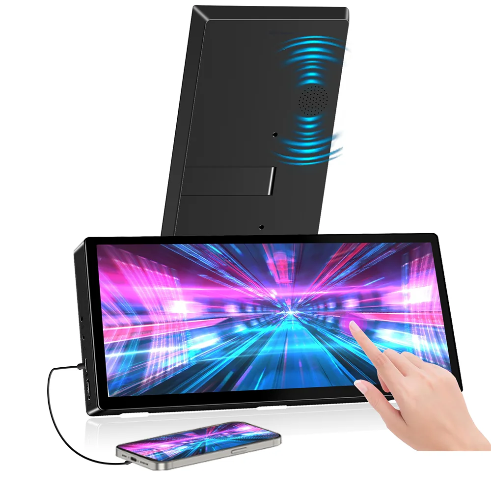 

10,3-дюймовый сенсорный монитор HDMI и тип C 1920x720 IPS-дисплей ЖК-панель Температурный дисплей компьютера Широкоэкранный