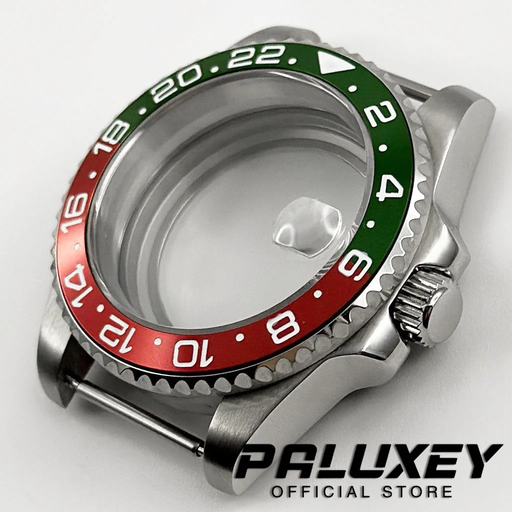 40 مللي متر مقاوم للماء GMT الحافة ل NH34 NH35 NH36 ETA2824 الياقوت الزجاج حركة حاوية من الفولاذ المقاوم للصدأ 28.5 مللي متر الطلب NH35 صندوق ساعة