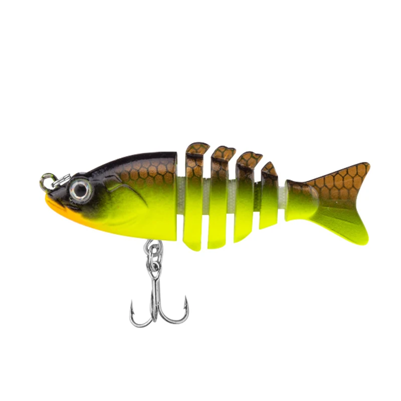 CIBO 1 Stück Mini-Multisegment-Fischköder, bionischer Hartköder, 6 cm/5 g, geeignet für das Angeln von Forellen, Barsch und Wels in Salzwasser und Süßwasser