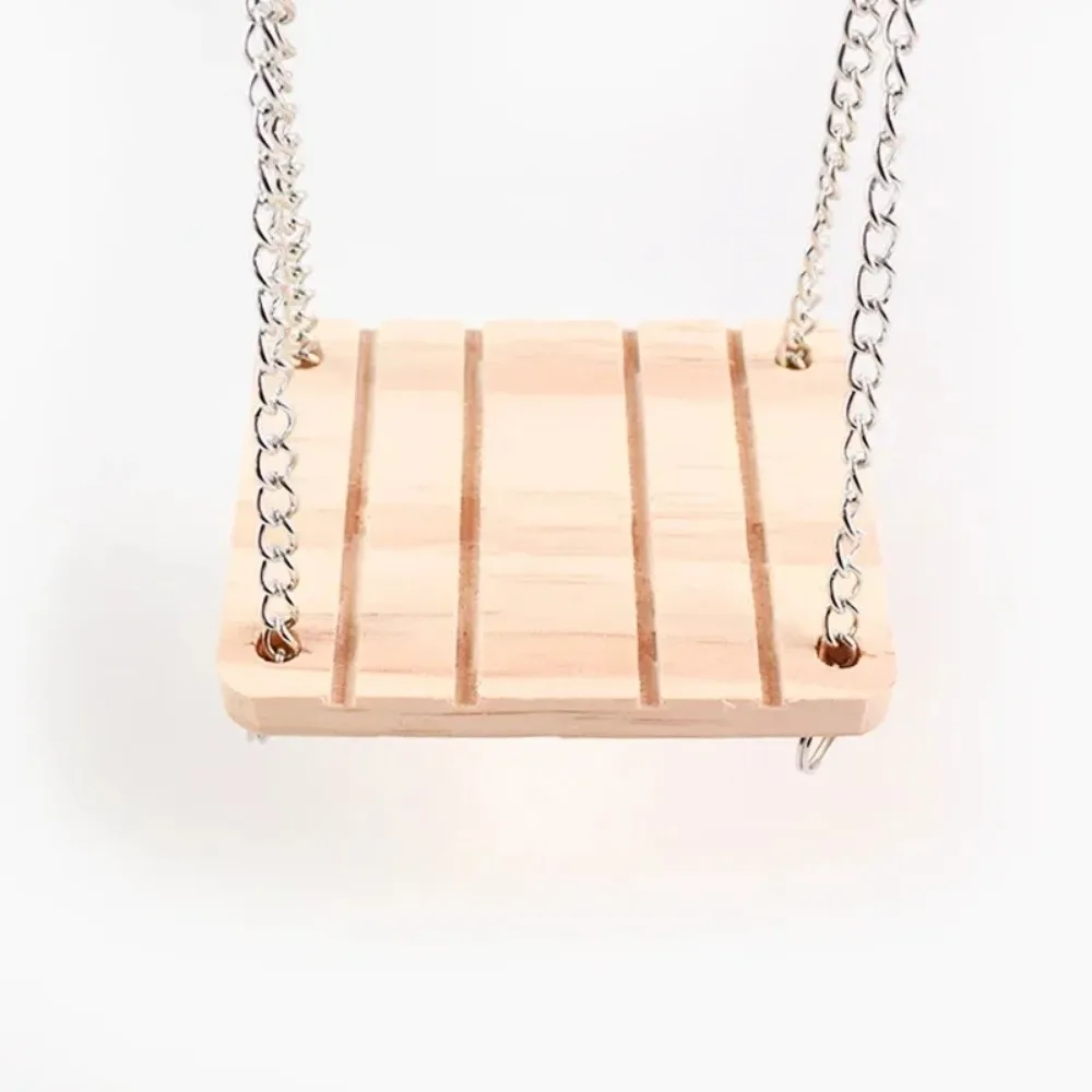 New Wooden Pet Hamster Toys Grinding Teeth Climbing Pet Roller Toys Gnawing Hanging Swing Toys Pet Supplies