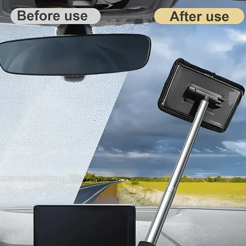 5 Stück Auto-Windschutzscheibenwischer, Teleskopisches Glasreinigungstuch mit Metallstange zum Entfernen von Nebel und Staub, Auto-Reinigungszubehör – Detail 2