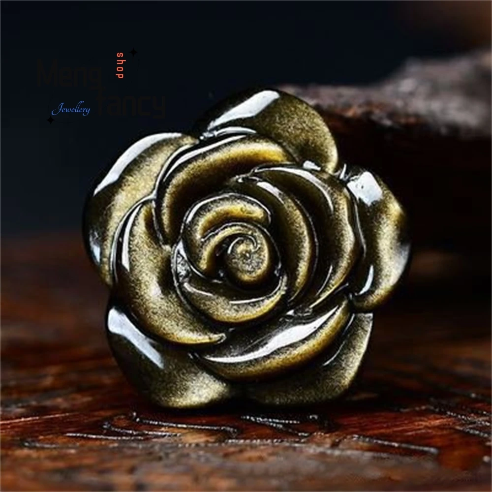 

Natural Golden Obsidian PI Xiu Nine-Tailed Fox landscape Pendant "Domineering"Zodiac Dragon High-grade Exquisite Fashion Jewelry