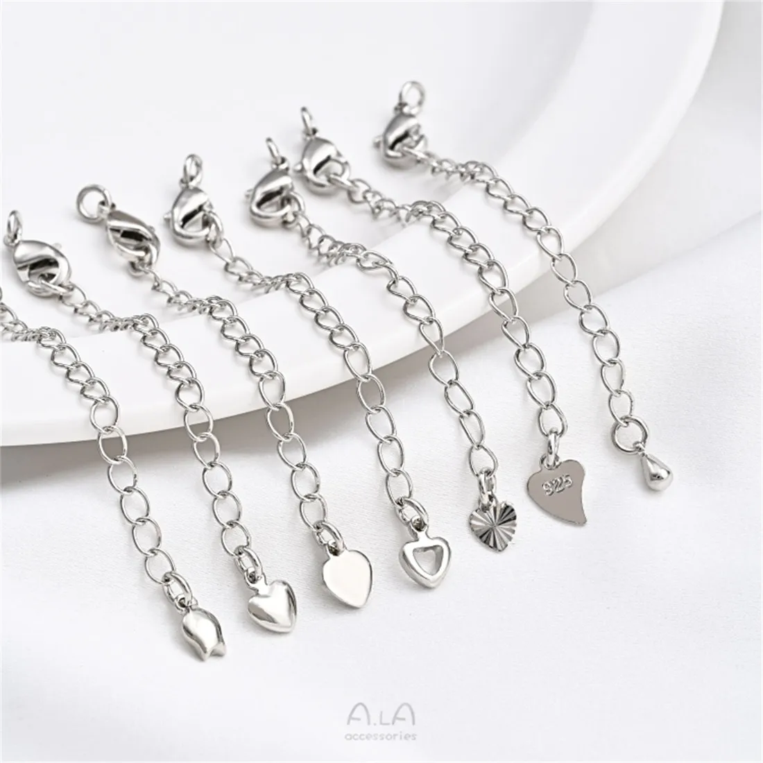 Tail Chain, Platinum Extension Chain, Homemade Bracelet, Necklace, Extension Chain, Handcrafted DIY Handmade Headpiece Accessory image 3