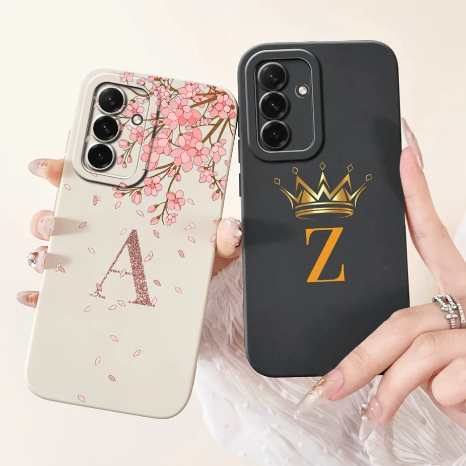 For Samsung Galaxy A36 5G Case SM-A366B Cute Crown Letters Cover Soft Silicone Case For Samsung A16 A 26 36 Galaxy A56 5G Fundas