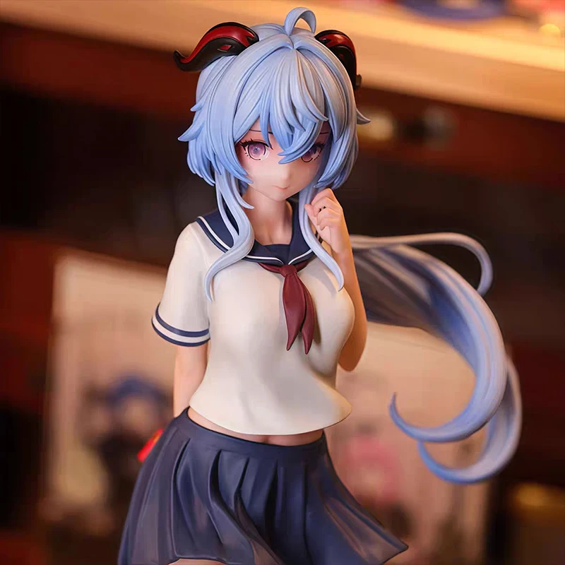 

New Genshin Impact Figure Ganyu Figure School Uniform Ganyu Figurine Beautiful Girl Gk Statue Model Collect Ornament Toys Gifts