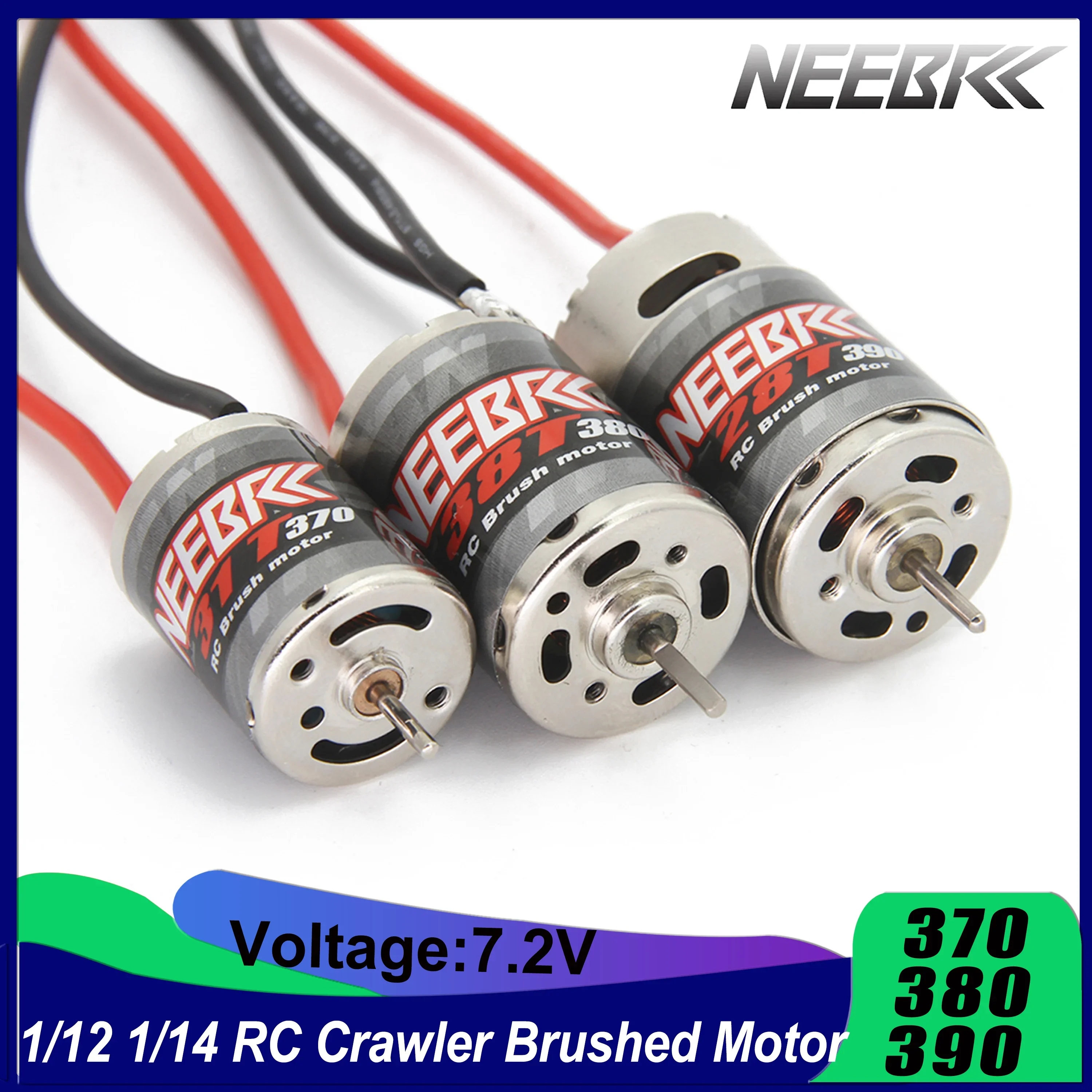 

RC Crawler Brushed Motor 370 380 390 Stainless Steel for 1/12 1/14 1/16 1/24 RC Monster AXIAL SCX24 B17 TAM54393 TRX 7075