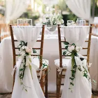 Polyester Chair Sash Wrinkle-Free 9Ft Draping Fabric Versatile Romantic Event Ambiance Wedding Aisle Decorations Ceremony