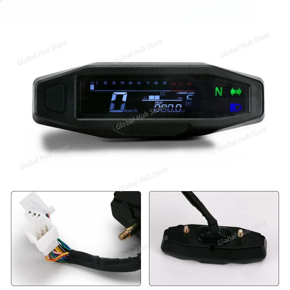 

New Motorcycle Speedometer Oil Gauge Tachometer Universal Digital Meters Instrument Cluster Signal Light Indicator