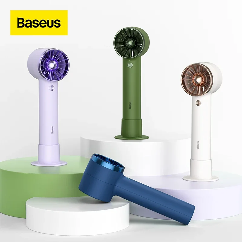 Baseus Handheld Fan USB Rechargeable Small Desk Fan Portable Cooling Cooler Fan For Travel Mini Fan Handy Fan With Power Bank