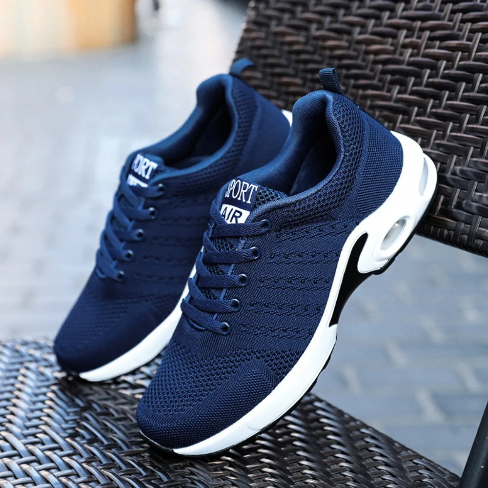 Lightweight Lace-Up Casual Men's Shoes Breathable Flying Loafers Men's Large Size Versatile Business Mesh Light Comfortable